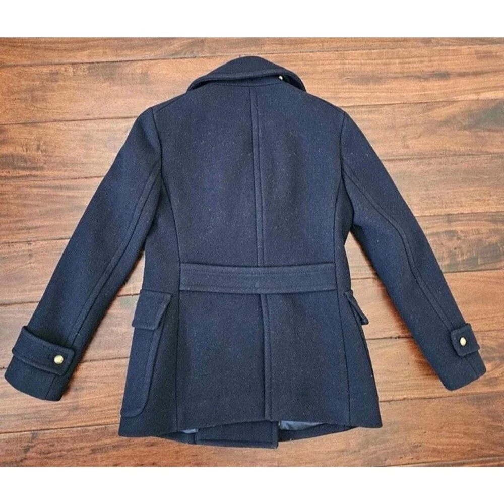J.Crew Boys Stadium Cloth Peacoat Size 8T Black Wool Blend Nello Gori - Picture 13 of 14